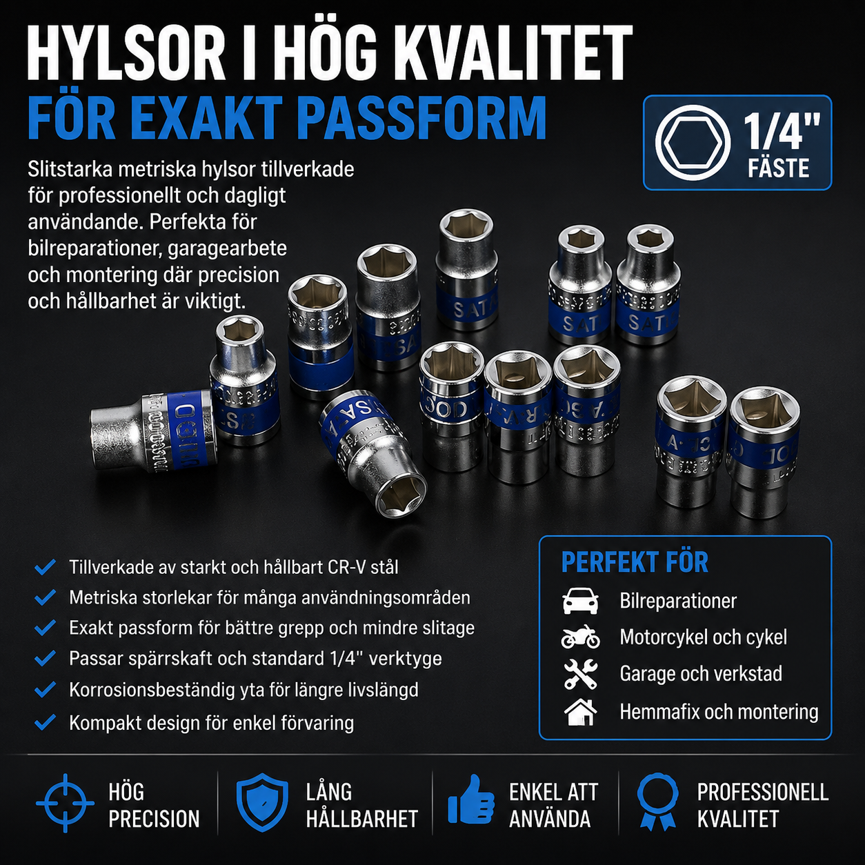 37-delars hylsnyckelsats 1/4" - Image 5