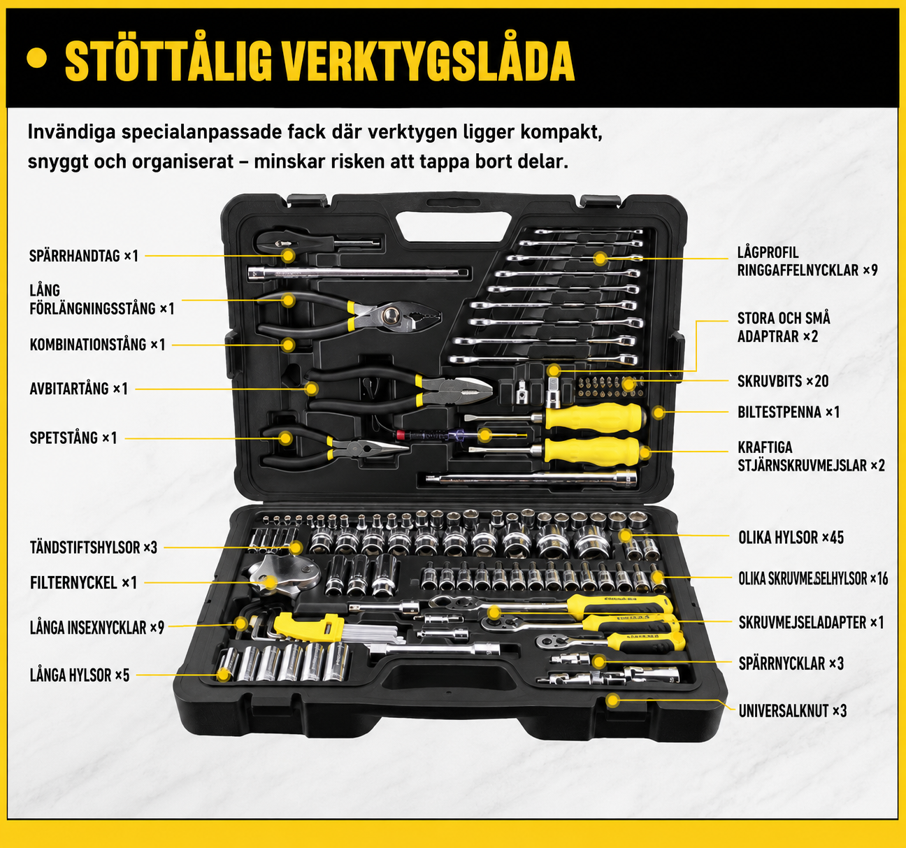 125-delars multifunktionshandverktygssats i stål - Image 2